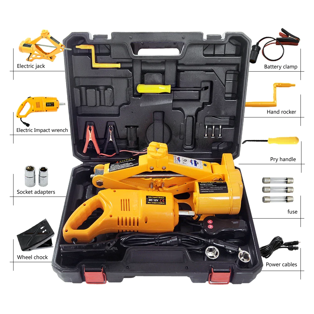 Kit Asistenta Auto pentru masina cu Cric, Compresor, 12 piese [2]