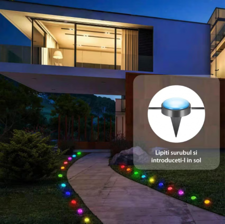 Kit Iluminat Gradina 14M cu Lumini Colorate RGB, Control Telefon, Alimentare priza, Sir Lampi LED de exterior [3]