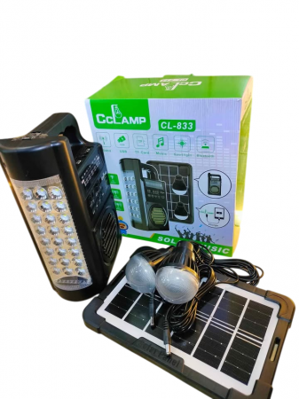 TOATE PRODUSELE - Kit Solar Radio FM, 2 Becuri, Lanterna, Bluetooth, Frecventa, Baterie Externa incarcare telefon, USB, TF card