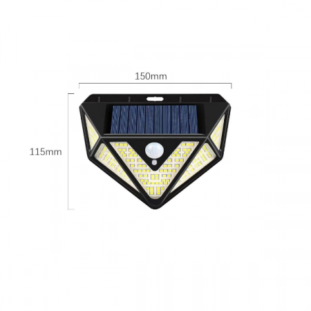 Lampa 166 LED cu panou solar si senzor de miscare, lumina puternica [4]