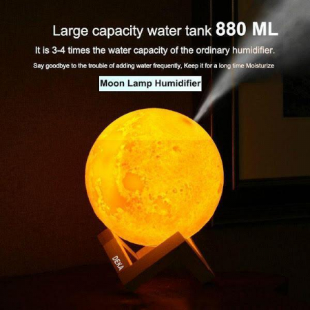 Lampa de veghe cu umidificator aromaterapie, Luna Moon 3D [1]