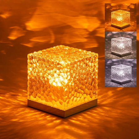 TOATE PRODUSELE - Lampa Decorativa de masa cu Led, Crystal Touch, 3 culori, incarcare USB
