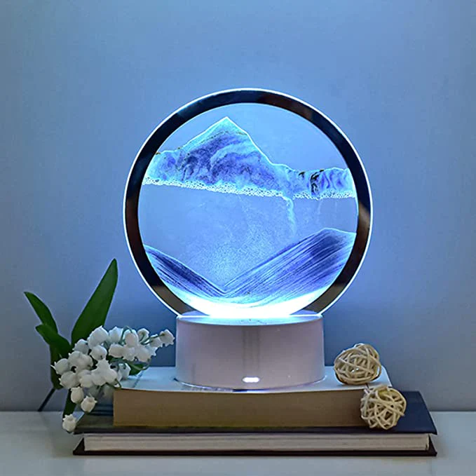 Lampa decorativa stil clepsidra, nisipuri miscatoare, Moving Sand Art [7]