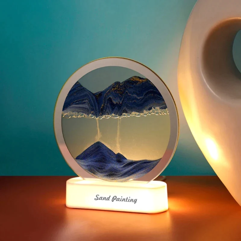 Lampa decorativa stil clepsidra, nisipuri miscatoare, Moving Sand Art [4]