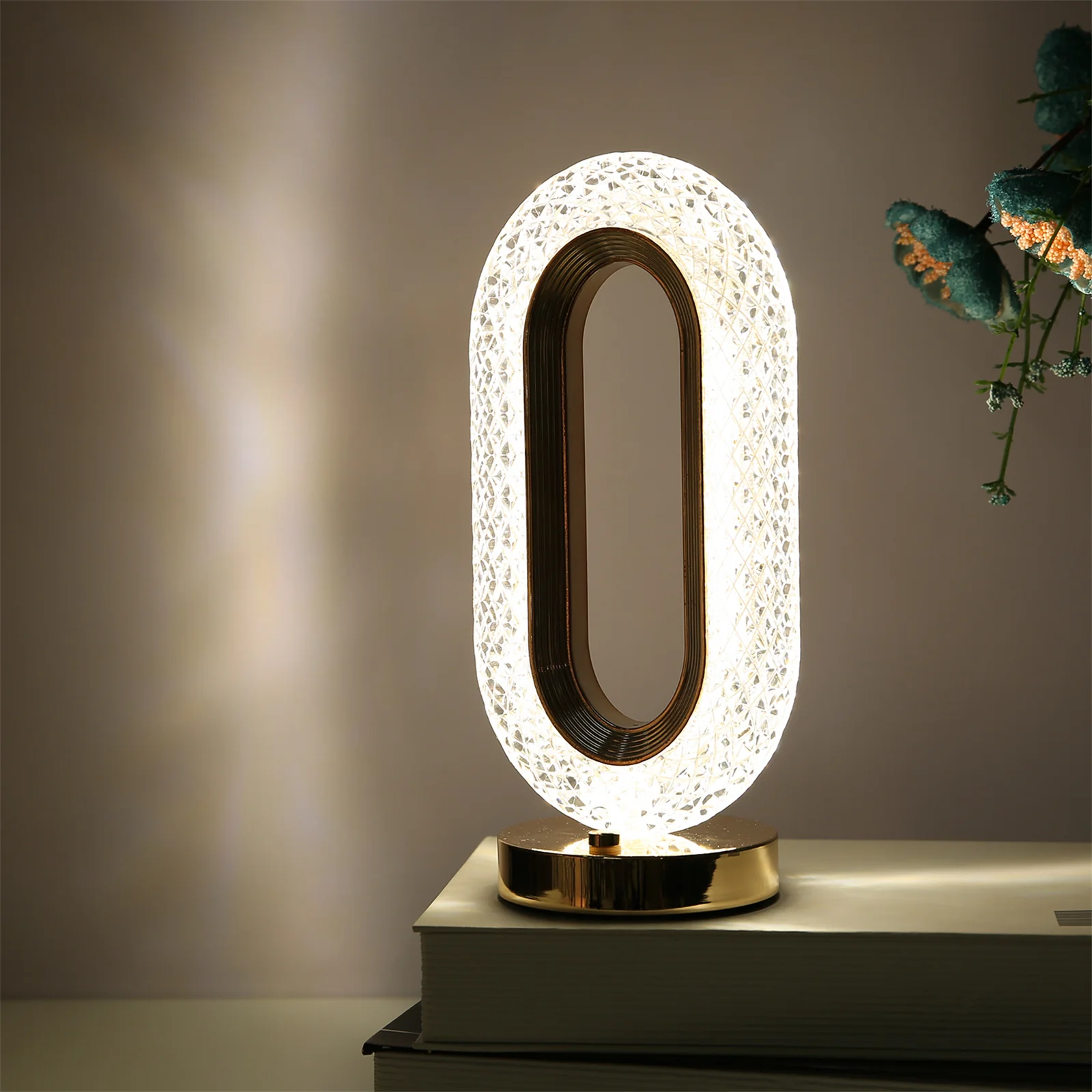 Lampa LED Decorativa cu Touch pentru masa cu 3 temperaturi de culoare, alb rece, alb cald, neutru, culoare auriu [1]