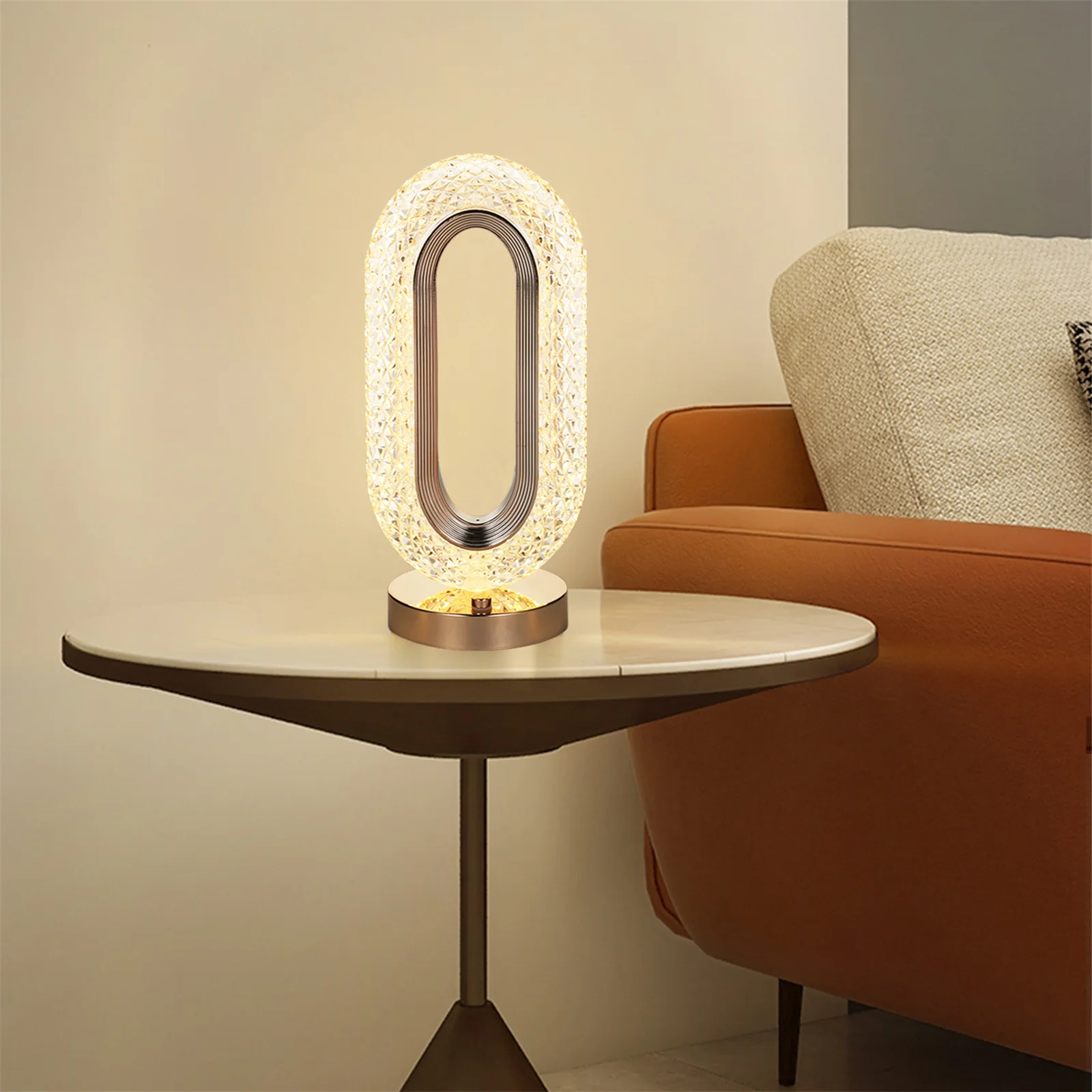 Lampa LED Decorativa cu Touch pentru masa cu 3 temperaturi de culoare, alb rece, alb cald, neutru, culoare auriu [12]