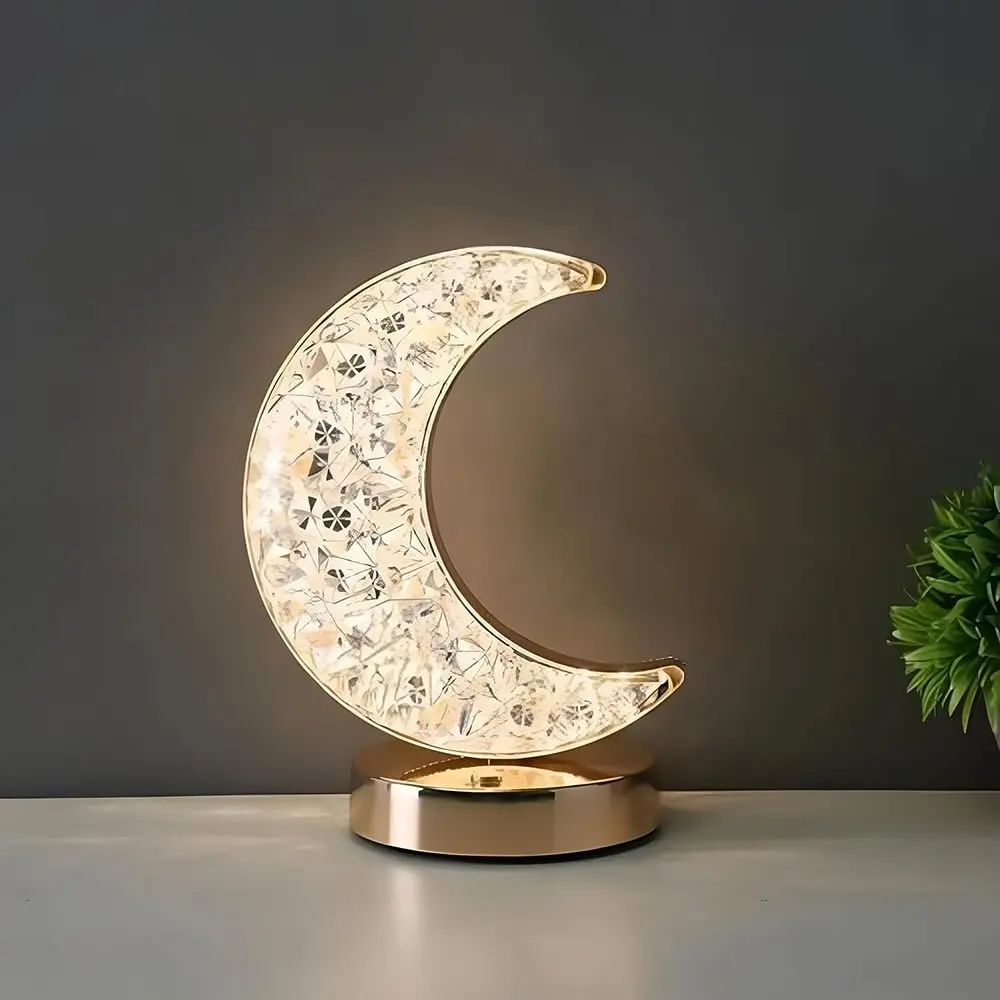 CADOURI FETE - Lampa LED decorativa model Crystal Semiluna, alimentare USB