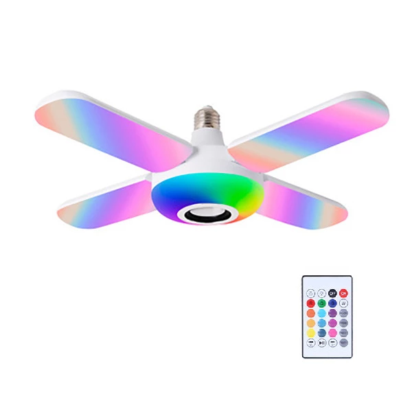 TOATE PRODUSELE - Lampa muzicala LED Bec cu 4 brate si telecomanda E27