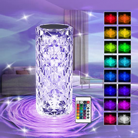 Lampa RGB Decorativa de masa cu Led, Crystal Touch [2]