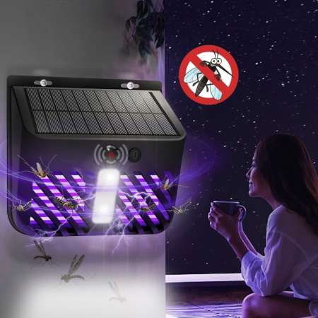 TOATE PRODUSELE - Lampa Solara 2 in 1 cu Lampa UV Impotriva Tantarilor si Insectelor, Senzor de Miscare