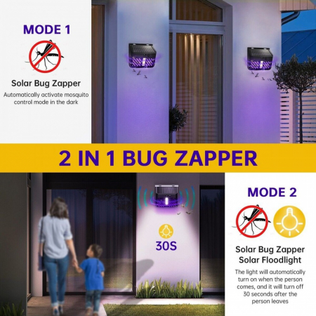 Lampa Solara 2 in 1 cu Lampa UV Impotriva Tantarilor si Insectelor, Senzor de Miscare [3]