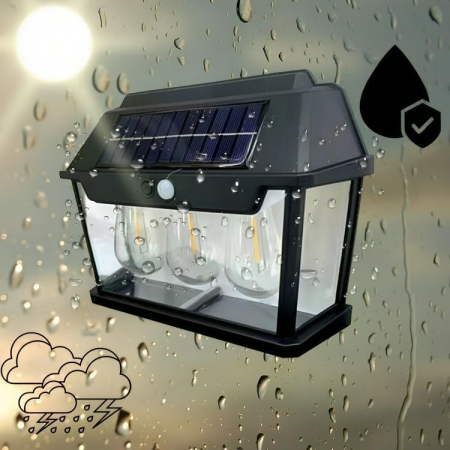 Lampa solara cu 3 becuri de perete LED cu senzor de miscare [2]