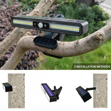 TOATE PRODUSELE - Lampa solara LED de exterior cu 3 moduri de prindere, Waterproof, senzor de miscare