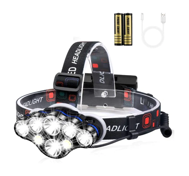 TOATE PRODUSELE - Lanterna de cap premium cu 8 LED-uri, rezistenta la apa