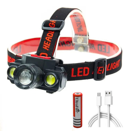 Lanterna frontala de cap cu 3 LED-uri KX-1805, 180 lumeni