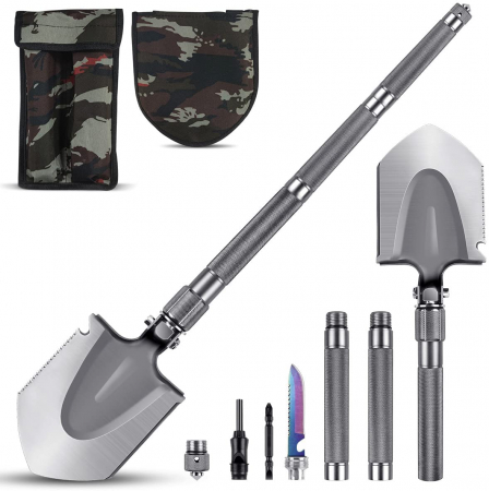 TOATE PRODUSELE - Lopata multifunctionala, pliabila, pentru camping / drumetii, din otel