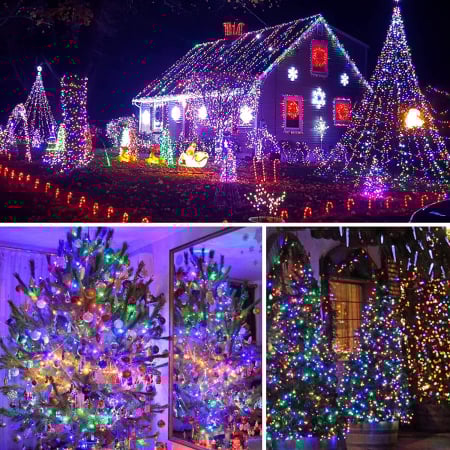 Lumini Led pentru Craciun cu Incarcare Solara pentru Exterior, Multicolor, Alb rece, Alb cald, Albastru [8]