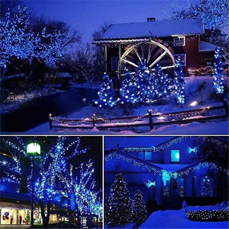 Lumini Led pentru Craciun cu Incarcare Solara pentru Exterior, Multicolor, Alb rece, Alb cald, Albastru [14]