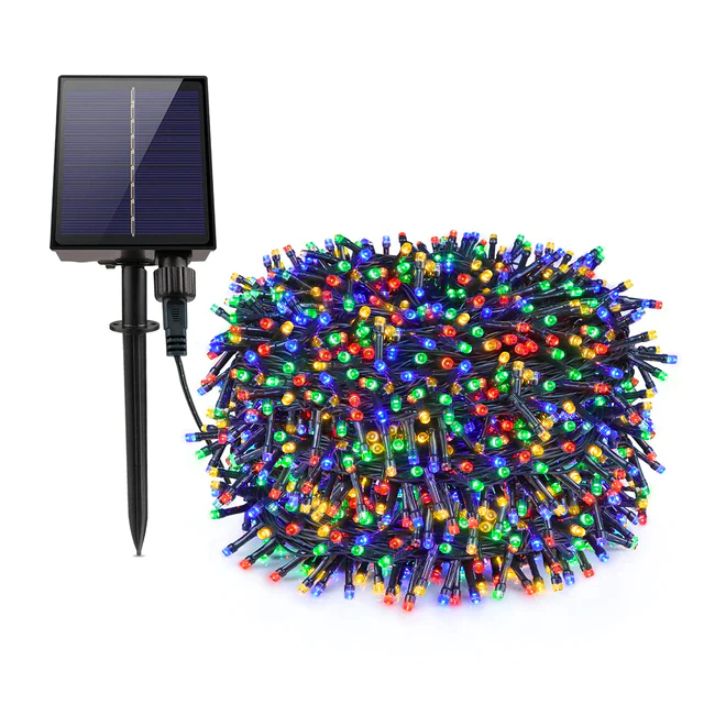 Lumini Led pentru Craciun cu Incarcare Solara pentru Exterior, Multicolor, Alb rece, Alb cald, Albastru [10]