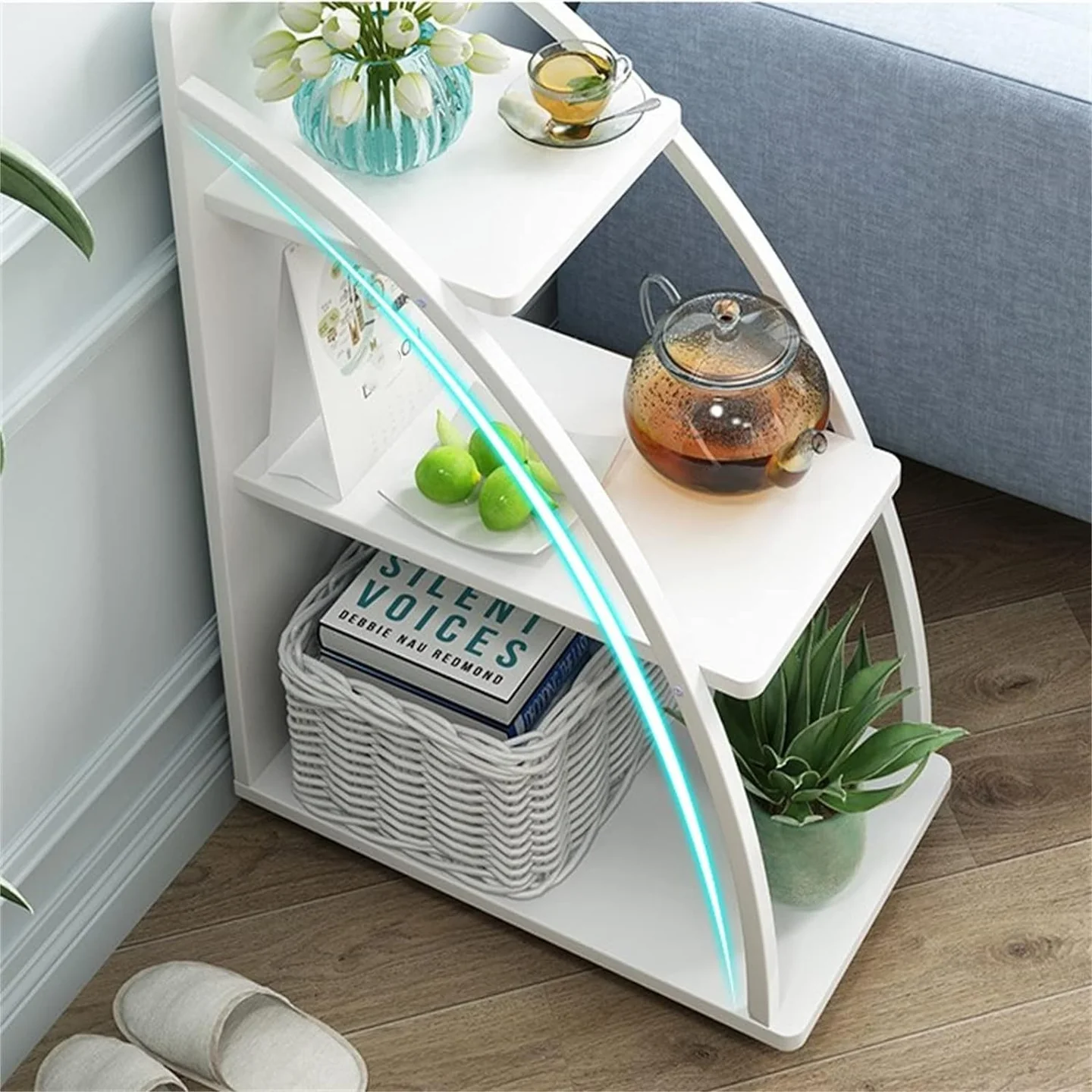 Masa Laterala pentru Canapea si Dormitor, tip Noptiera ingusta, Design Modern, Economisire Spatiu [5]