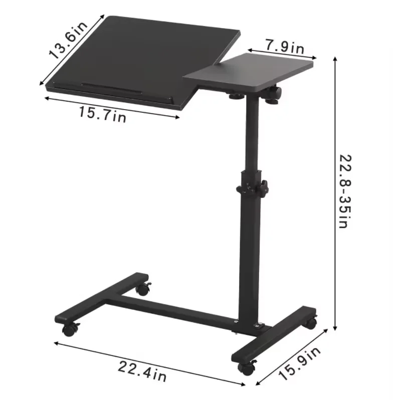 Masa pentru Laptop, Reglabila pe Inaltime si Inclinare, Cadru Metalic, Ideala pentru Pat, Canapea, Birou [7]