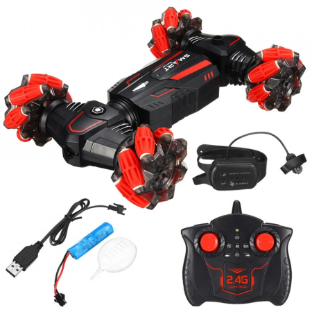 TOATE PRODUSELE - Masina de Jucarie cu Telecomanda si Bratara, Control prin Gesturi, rotire 360 grade, wifi 2.4GHz, Stunt Car
