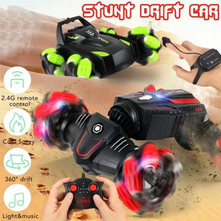 Masina de Jucarie cu Telecomanda si Bratara, Control prin Gesturi, rotire 360 grade, wifi 2.4GHz, Stunt Car [5]