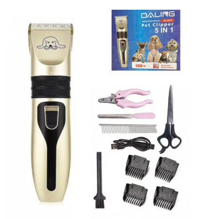 TOATE PRODUSELE - Masina de tuns caini, animale de companie, 5 in 1, Accesorii incluse, 4 Marimi, Foarfeca, cleste unghii, Acumulator inclus
