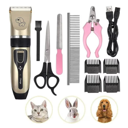 ANIMALE DE COMPANIE - Masina de Tuns Caini si Pisici cu Acumulator, Reincarcabila USB, Accesorii, 4 Capete Reglabile, Foarfeca, Pieptan, Cleste unghii