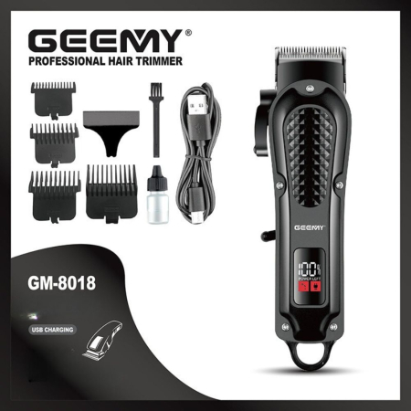 Masina de tuns cu Acumulator si Afisaj, Profesionala, fara fir, Lama din otel, Geemy GM-8018 [7]