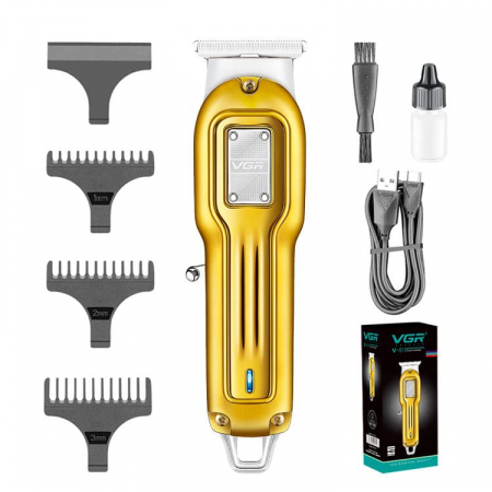 TOATE PRODUSELE - Masina de tuns, Trimmer profesional fara fir, timp de folosire 120 de minute, auriu, VGR V-919