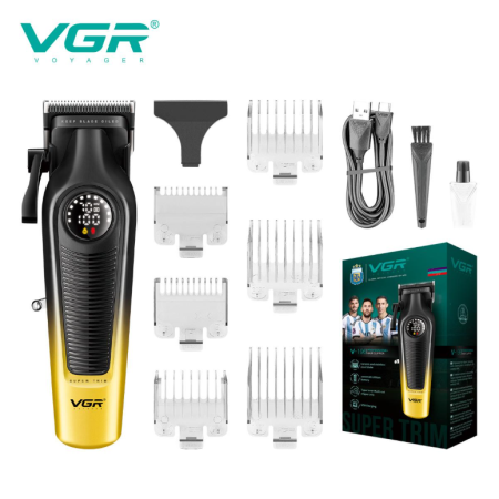 Masina de Tuns VGR, Motor 7000 RPM, Lama cu Finisaj DLC, Display LED, Autonomie 200 Minute, Incarcare USB, V-196