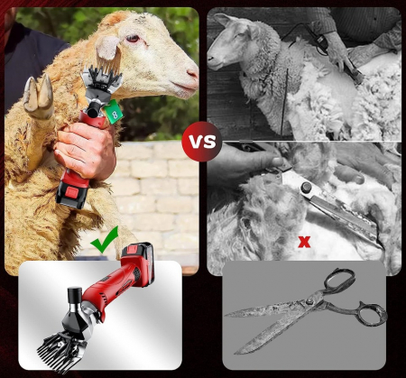 Masina de Tuns Oi cu 2 acumulatori 128V 8Ah, German Meister, viteza reglabila [12]