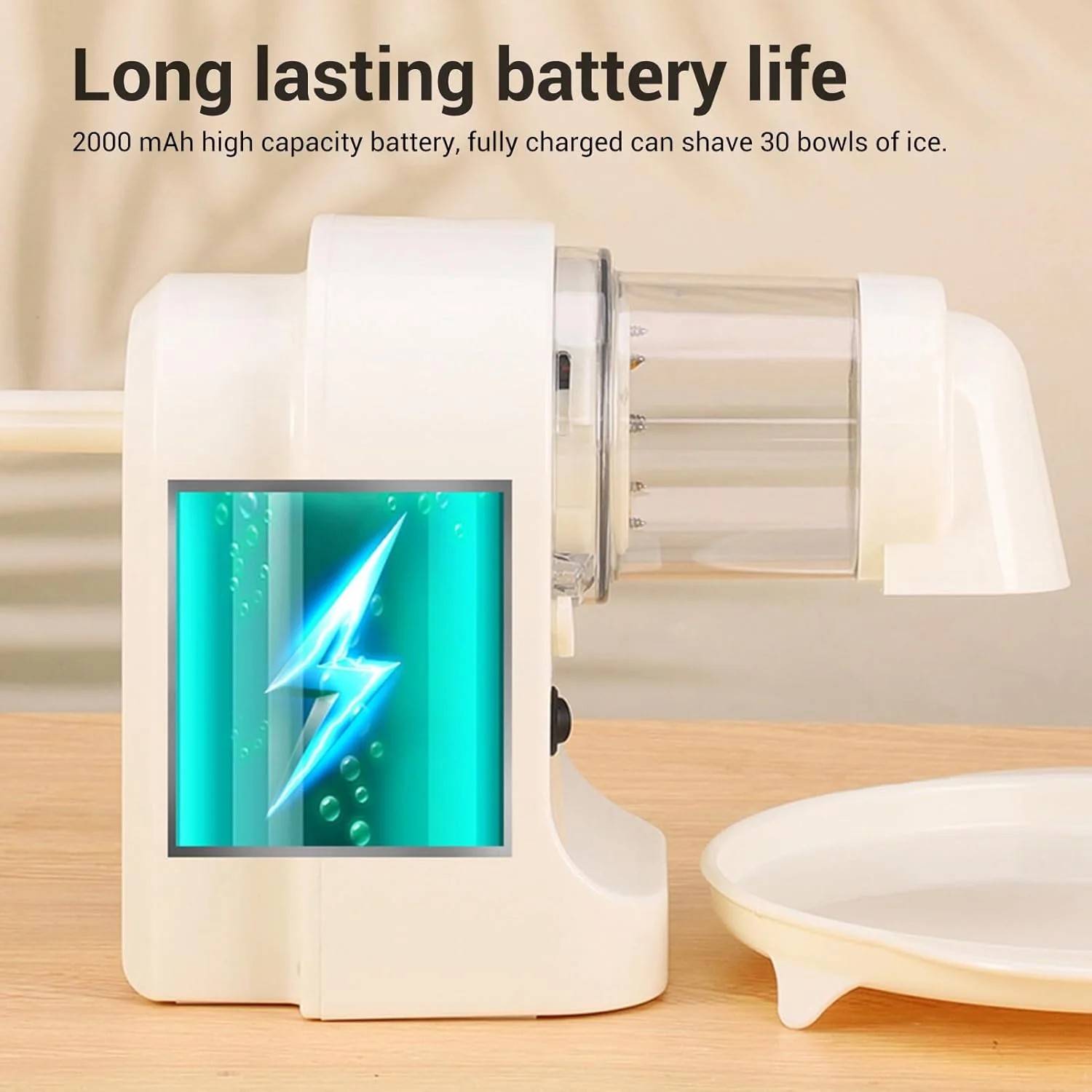 Masina Electrica pentru Gheata Rasa USB 20W – Aparat Zdrobit Gheata cu Lame din Otel Inoxidabil, Set cu 2 Cupe si Tava Colectare [1]