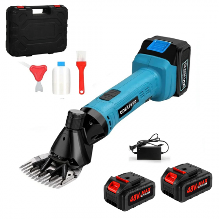 TOATE PRODUSELE - Masina Electrica Profesionala de Tuns Oi, Capre, Caini, Cu 2 Acumulatori 48V, 2400 RPM, Lame Otel, Trusa Transport INCLUSA