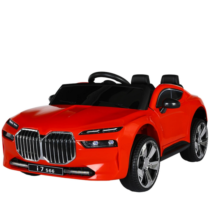 TOATE PRODUSELE - Masinuta electrica BMW I7, pentru copii, 12V, 2 motoare, lumini si sunete, Rosie/Alba/Galbena