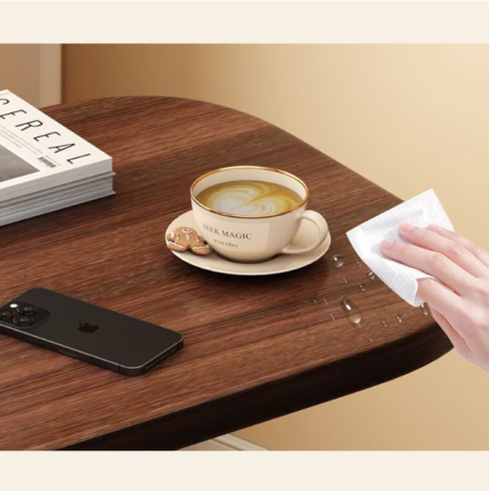 Masuta de Cafea Reglabila pe Inaltime cu Blat Rotativ, Masa Laptop Multifunctionala, MDF, Cadru Metalic Stabil [1]