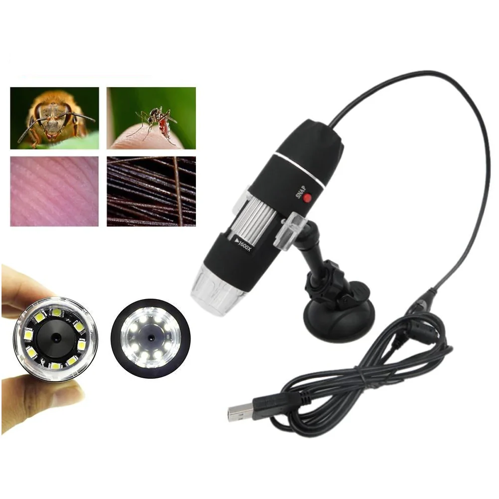 ELECTRONICE & GADGET - Microscop digital portabil, 1600X marire, USB, foto-video, 8 LED, zoom digital 5X