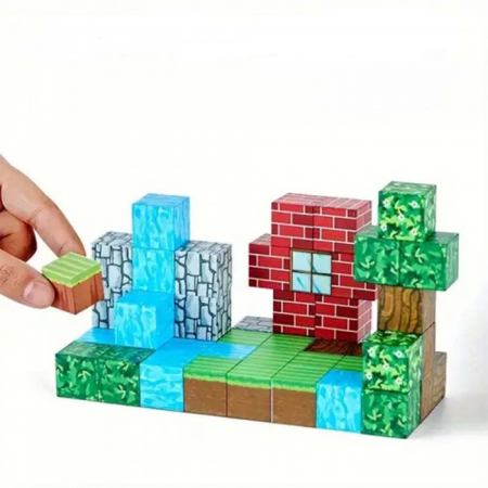 Minecube Inteligent Cuburi Magnetice de Constructie Craft, 48 buc