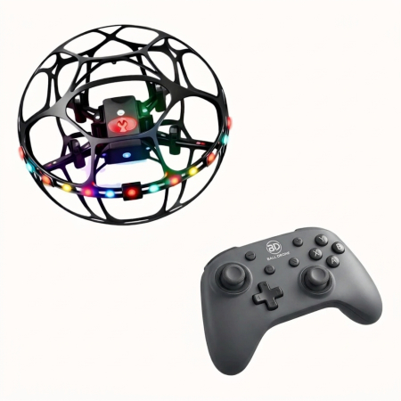 TOATE PRODUSELE - Minge Zburatoare Interactiva cu LED Multicolor, Drona OZN cu Senzori Infrarosu, Control Telecomanda, Rotire 360°, Incărcare USB