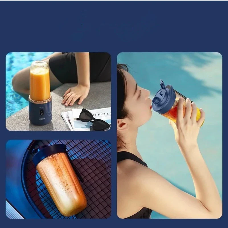 Mini Blender Portabil Electric, Cu Acumulator, 2 Recipiente, 6 Lame 3D, 300 ml, 40W, Capac Inclus [6]