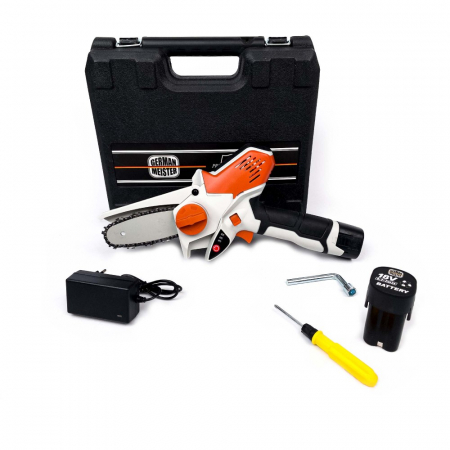 TOATE PRODUSELE - Mini Fierastrau GermanMeister, Drujba cu 2 Acumulatori 18V 5AH