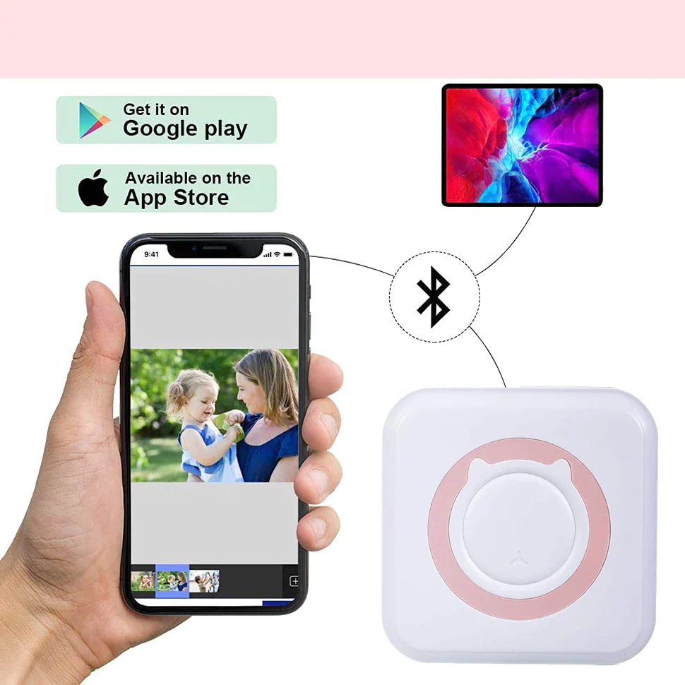 Mini Imprimanta termica portabila pentru telefon, 1 rola inclusa [14]