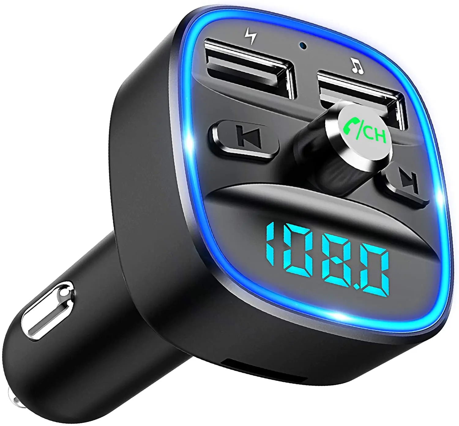 AUTO - Modulator auto Q1, cu Bluetooth, Led, Fast Charge, 2 x USB Incarcare telefon si Conectare Stick, Player MP3, Hands Free