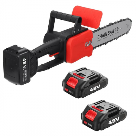 SCULE SI UNELTE - Motofierastrau Drujba Electrica cu 2 Acumulatori 48V, Sistem ungere lant, 1200W, Lamela 12 inch, 4800 rpm