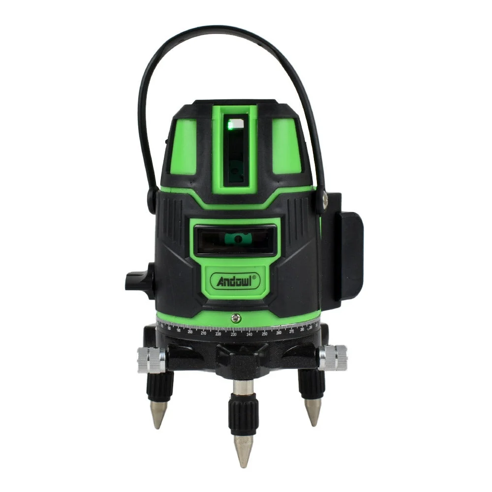 SCULE SI UNELTE - Nivela cu bula laser 2 linii +, 360 grade, fara fir, cu acumulator, verde cu negru, Andowl Q-SP01