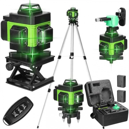 TOATE PRODUSELE - Nivela Laser 4D cu 16 Linii, Autonivelare, Telecomandă, Lumina Verde, Platformă de Ridicare