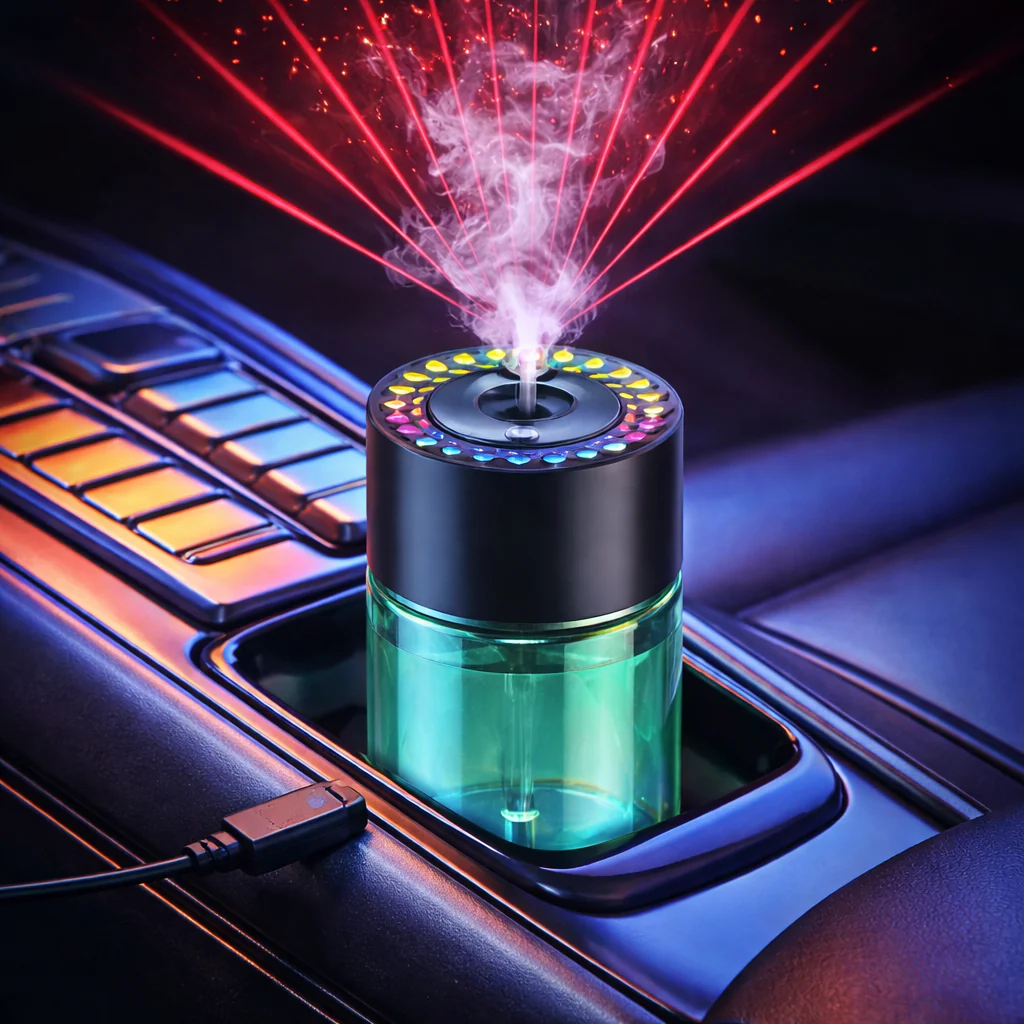 AUTO - Odorizant auto cu Iluminare Ambientala RGB, Proiector Laser, Umidificator