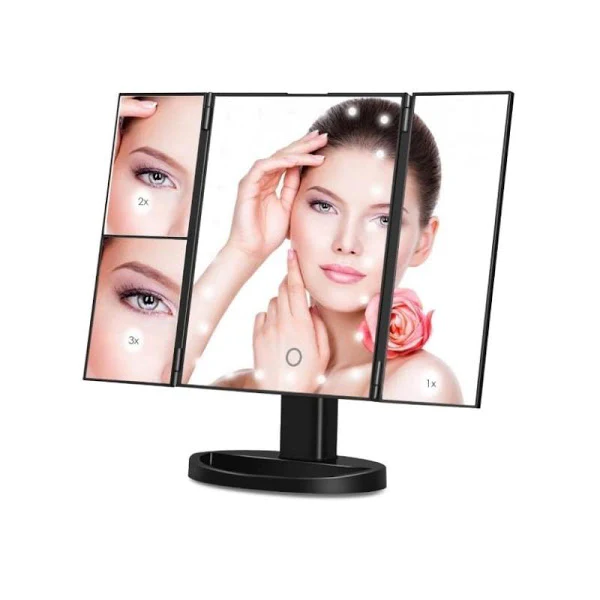 Oglinda cosmetica LED extensibila, buton tactil [3]