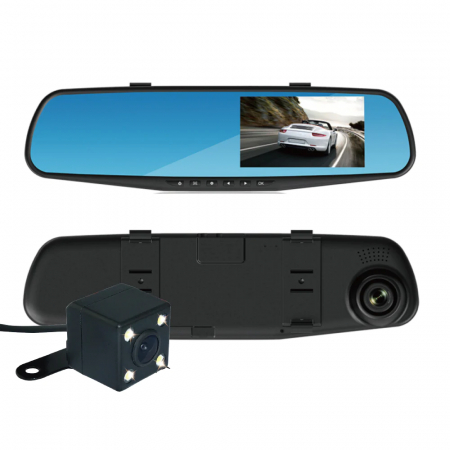 TOATE PRODUSELE - Oglinda Retrovizoare cu Camera video auto dubla fata-spate, cu Touch-Screen HD Display 4.3" IPS